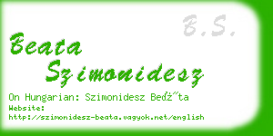 beata szimonidesz business card